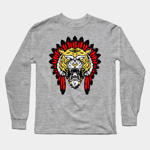 tiger dayak Long Sleeve T-Shirt by thisbadmod